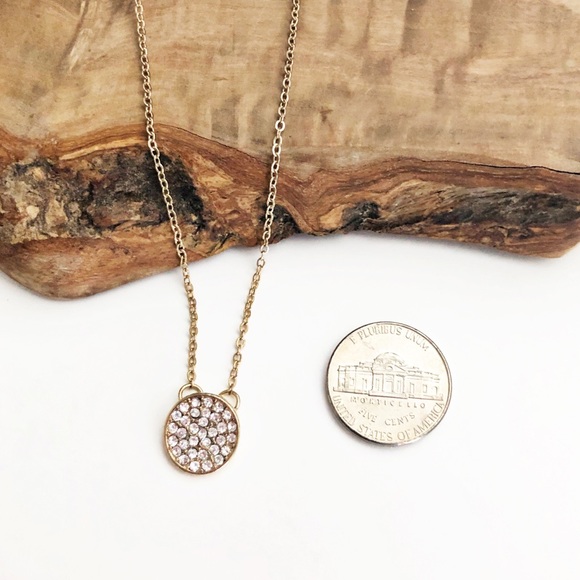 Express gold dainty delicate pave dot necklace - Picture 2 of 4